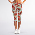 Gouache Tiger Pattern Print Women's Capri Leggings