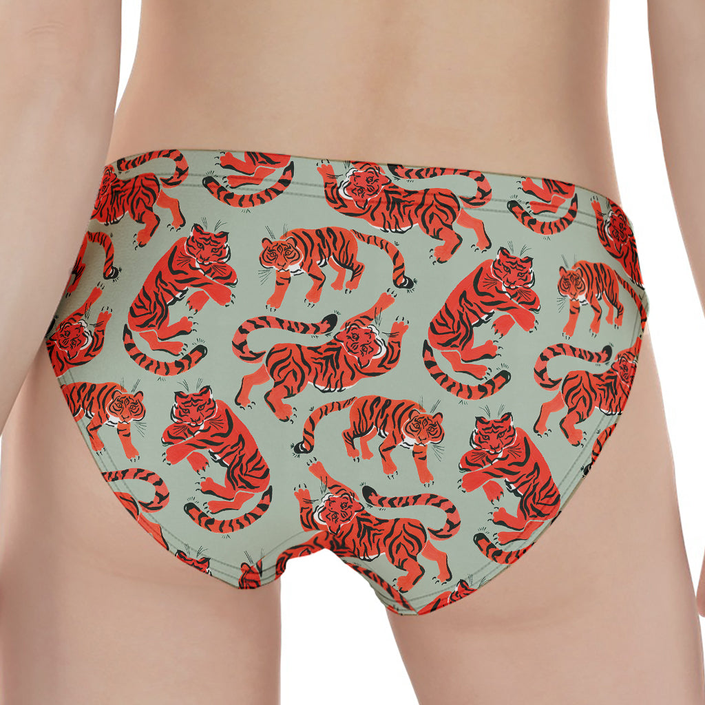 Gouache Tiger Pattern Print Women's Panties