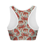 Gouache Tiger Pattern Print Women's Sports Bra