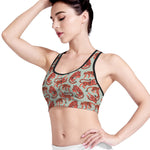 Gouache Tiger Pattern Print Women's Sports Bra