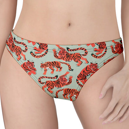 Gouache Tiger Pattern Print Women's Thong