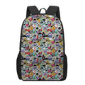 Graffiti Cartoon Characters Print 17 Inch Backpack