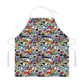 Graffiti Cartoon Characters Print Adjustable Apron