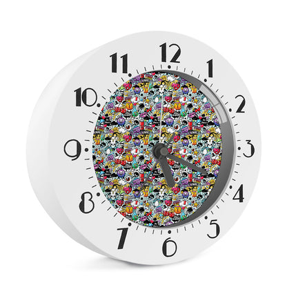 Graffiti Cartoon Characters Print Alarm Clock