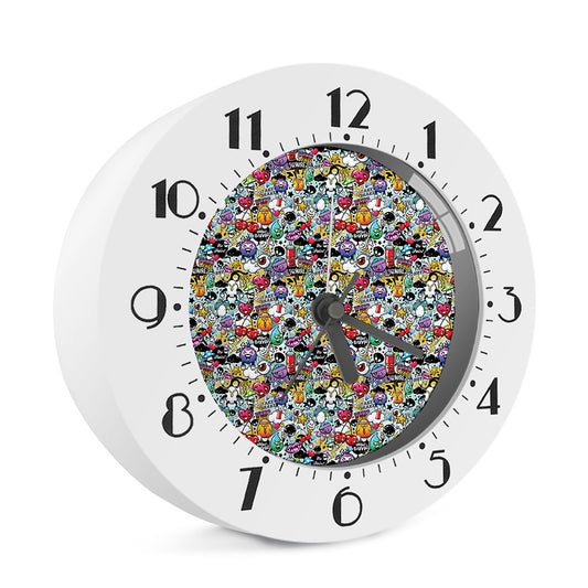 Graffiti Cartoon Characters Print Alarm Clock