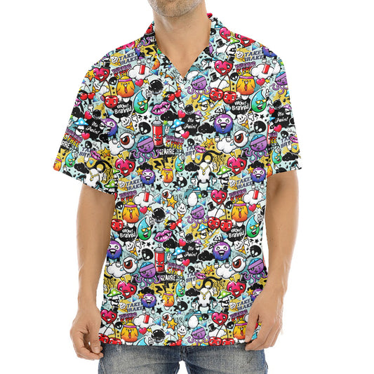 Graffiti Cartoon Characters Print Aloha Shirt