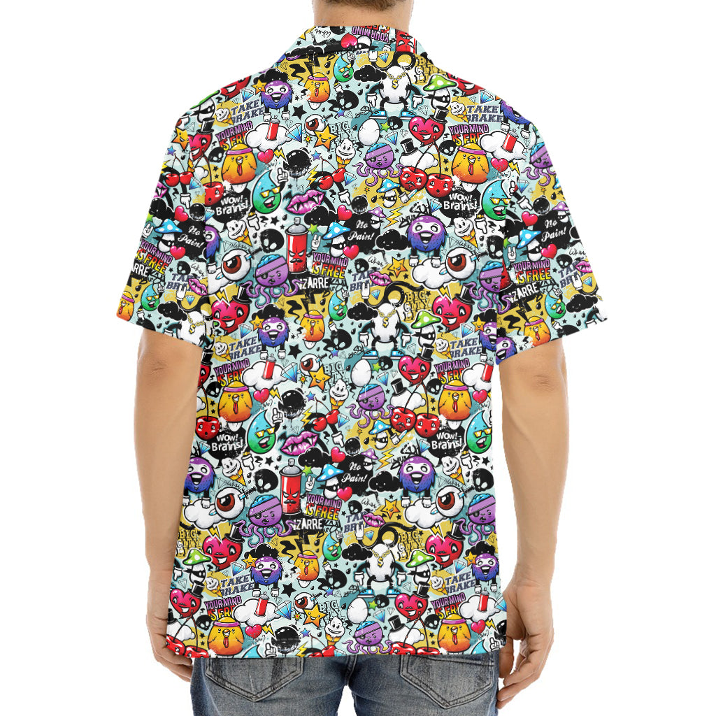Graffiti Cartoon Characters Print Aloha Shirt