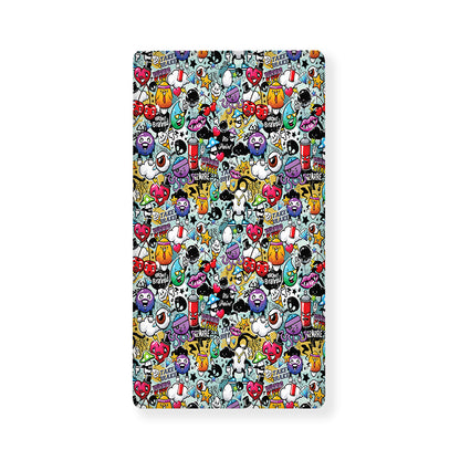 Graffiti Cartoon Characters Print Baby Crib Sheet