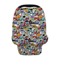 Graffiti Cartoon Characters Print Baby Seat Cover