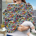 Graffiti Cartoon Characters Print Baby Seat Cover