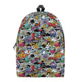 Graffiti Cartoon Characters Print School Backpack
