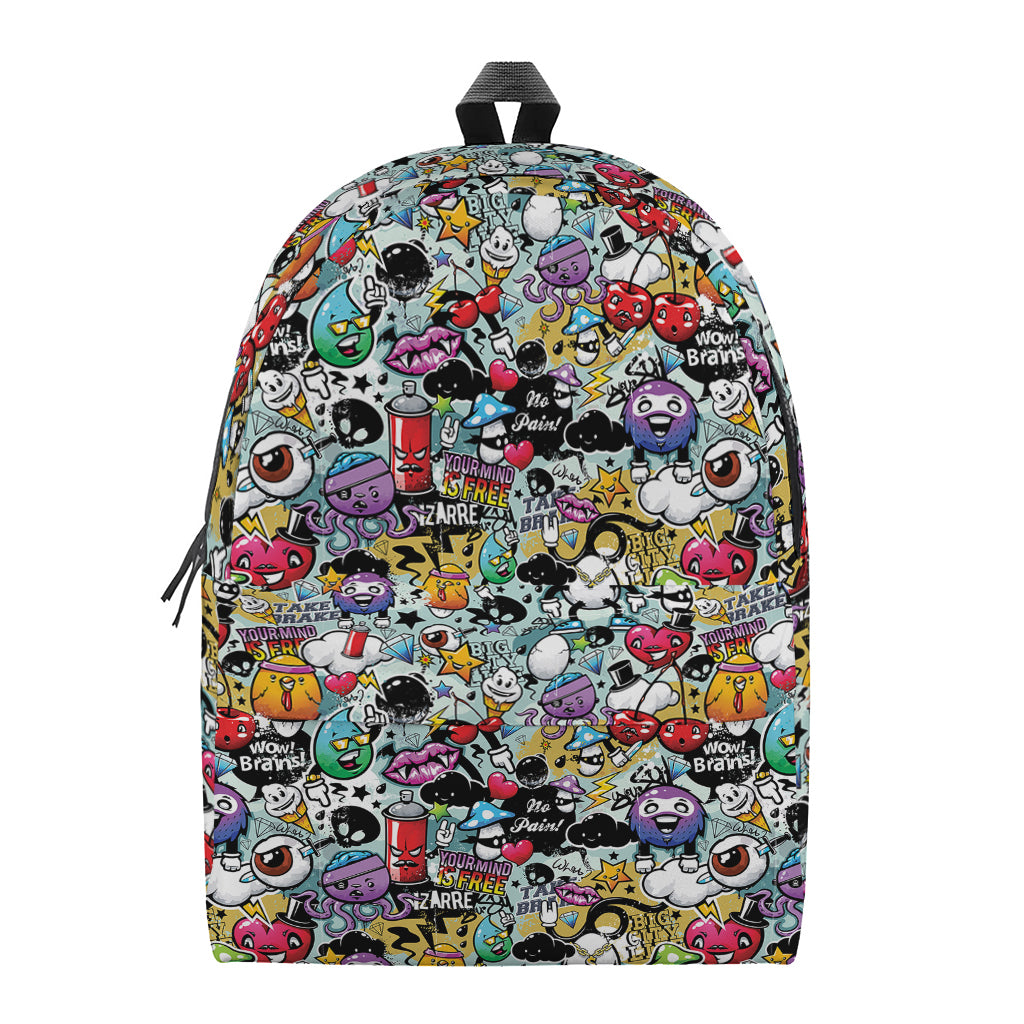 Graffiti Cartoon Characters Print Backpack