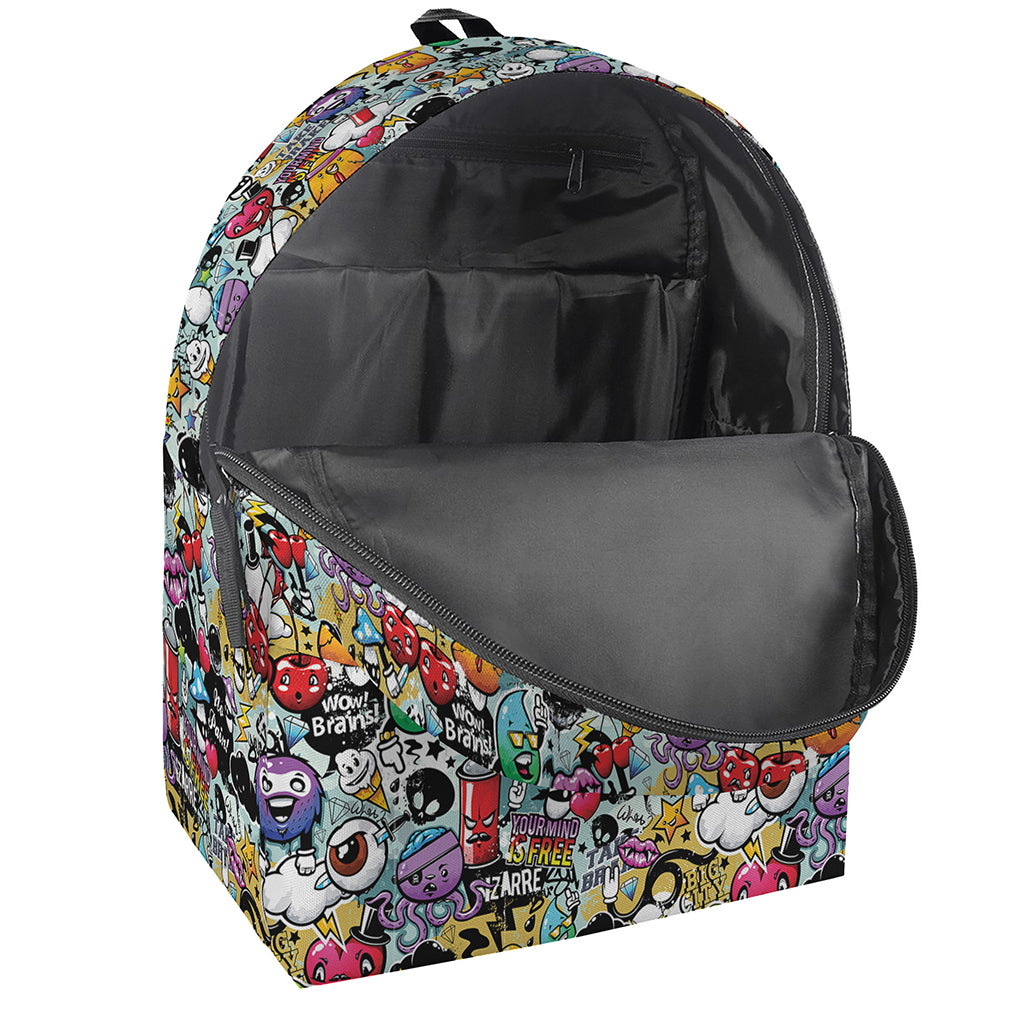 Graffiti Cartoon Characters Print Backpack