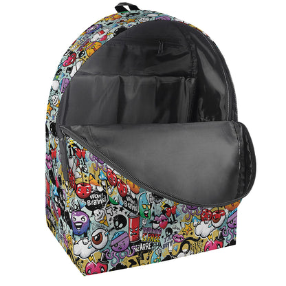 Graffiti Cartoon Characters Print Backpack