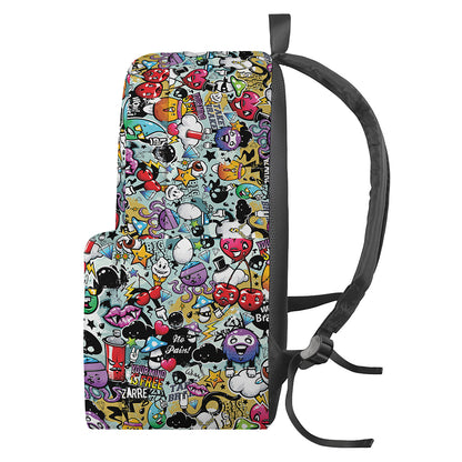 Graffiti Cartoon Characters Print Backpack