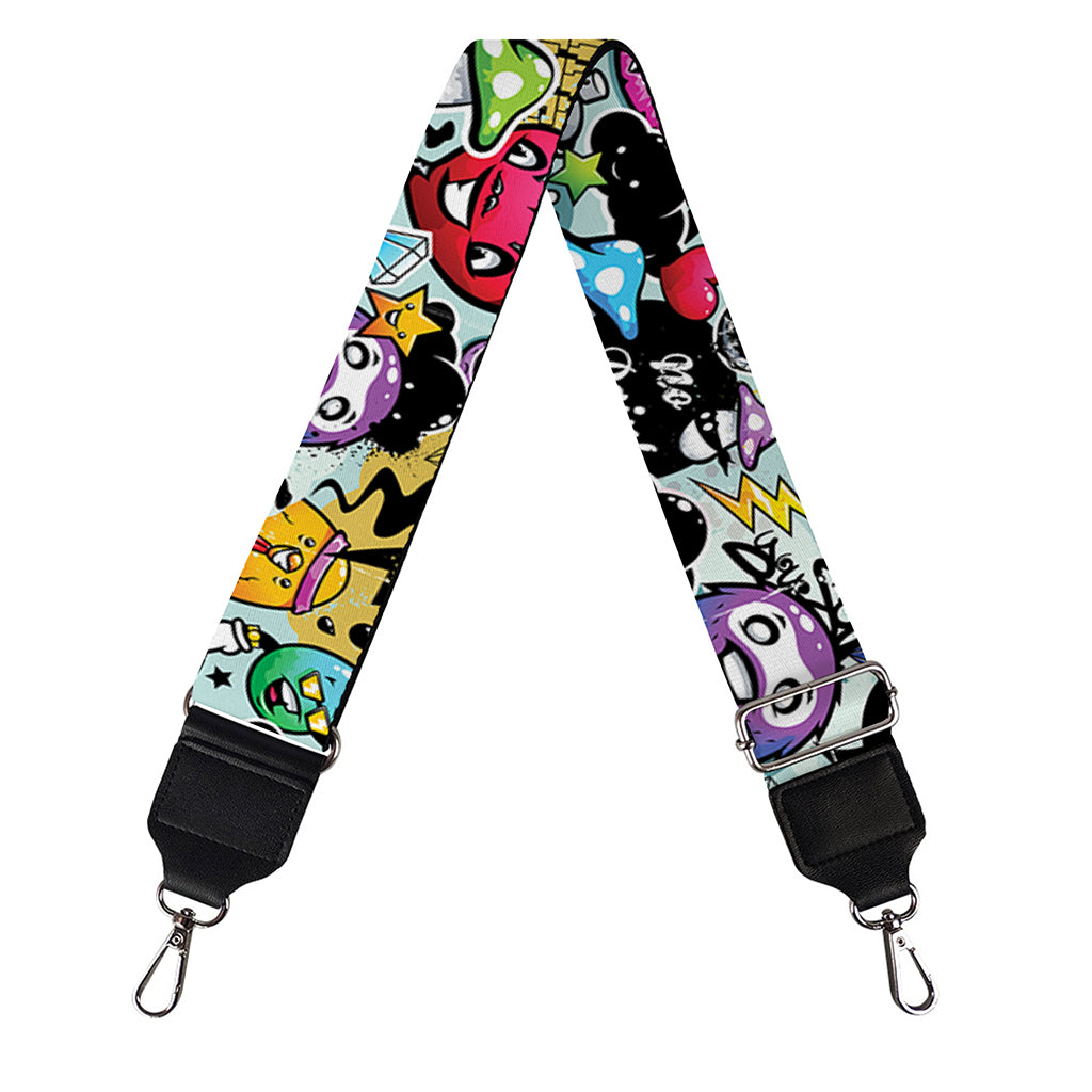 Graffiti Cartoon Characters Print Bag Strap