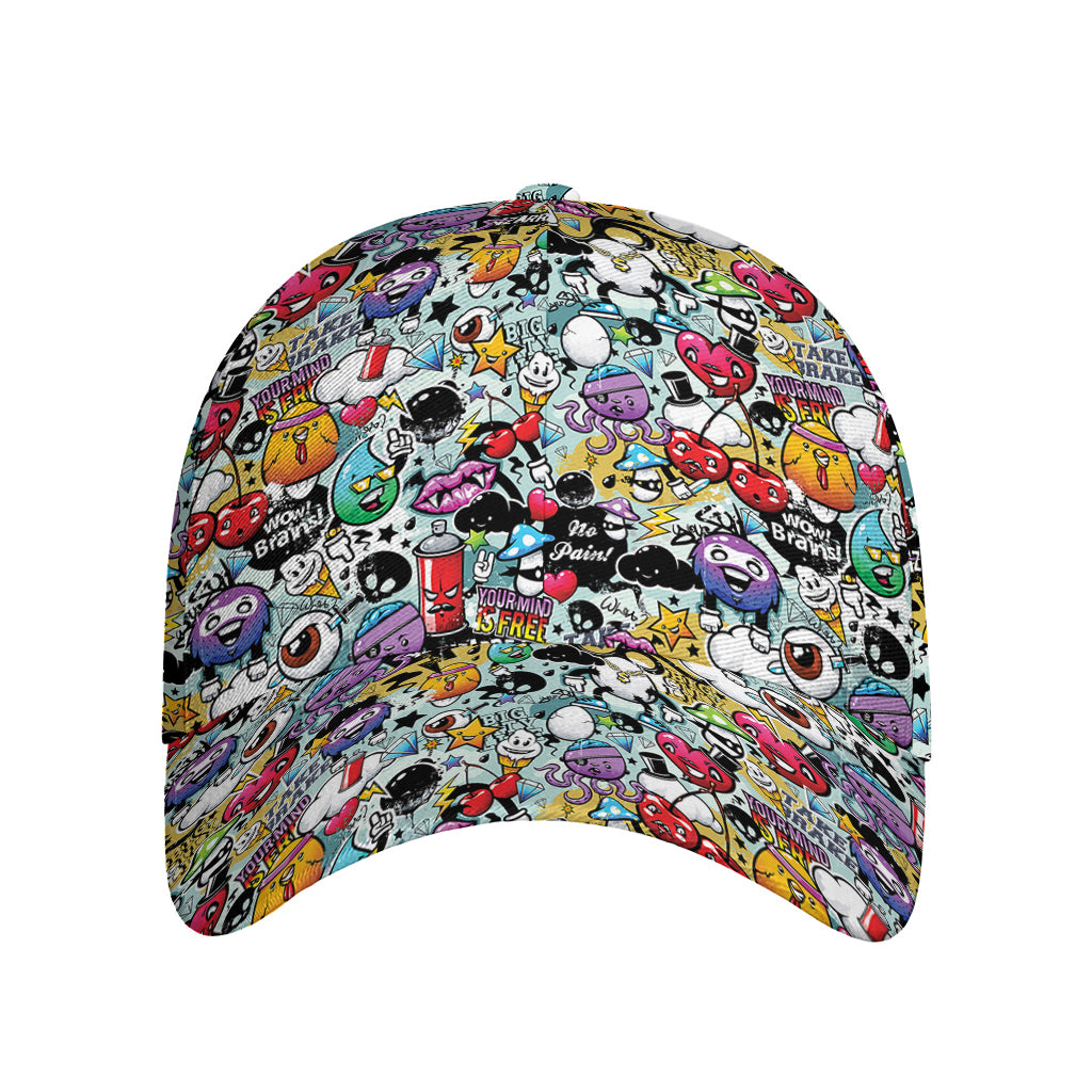 Graffiti Cartoon Characters Print Baseball Cap