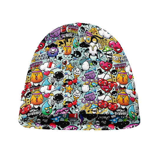 Graffiti Cartoon Characters Print Beanie