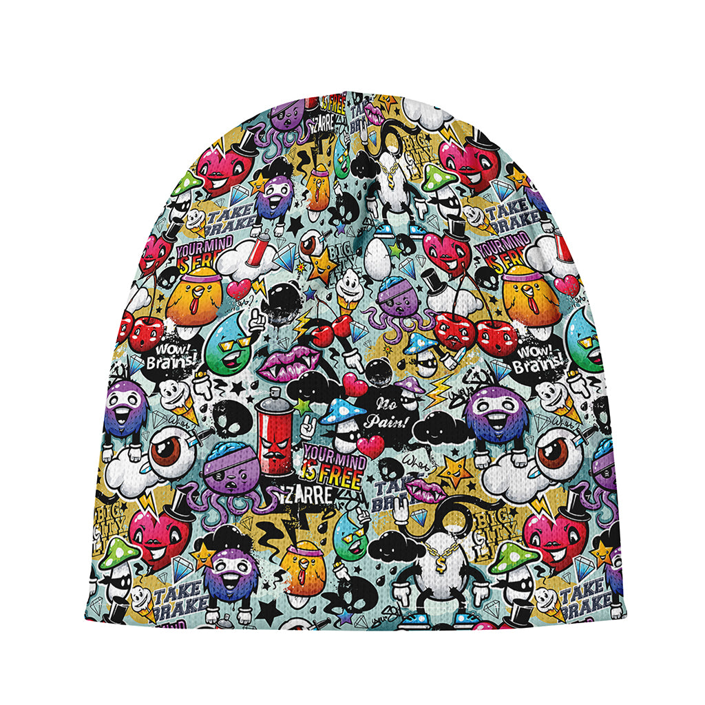 Graffiti Cartoon Characters Print Beanie