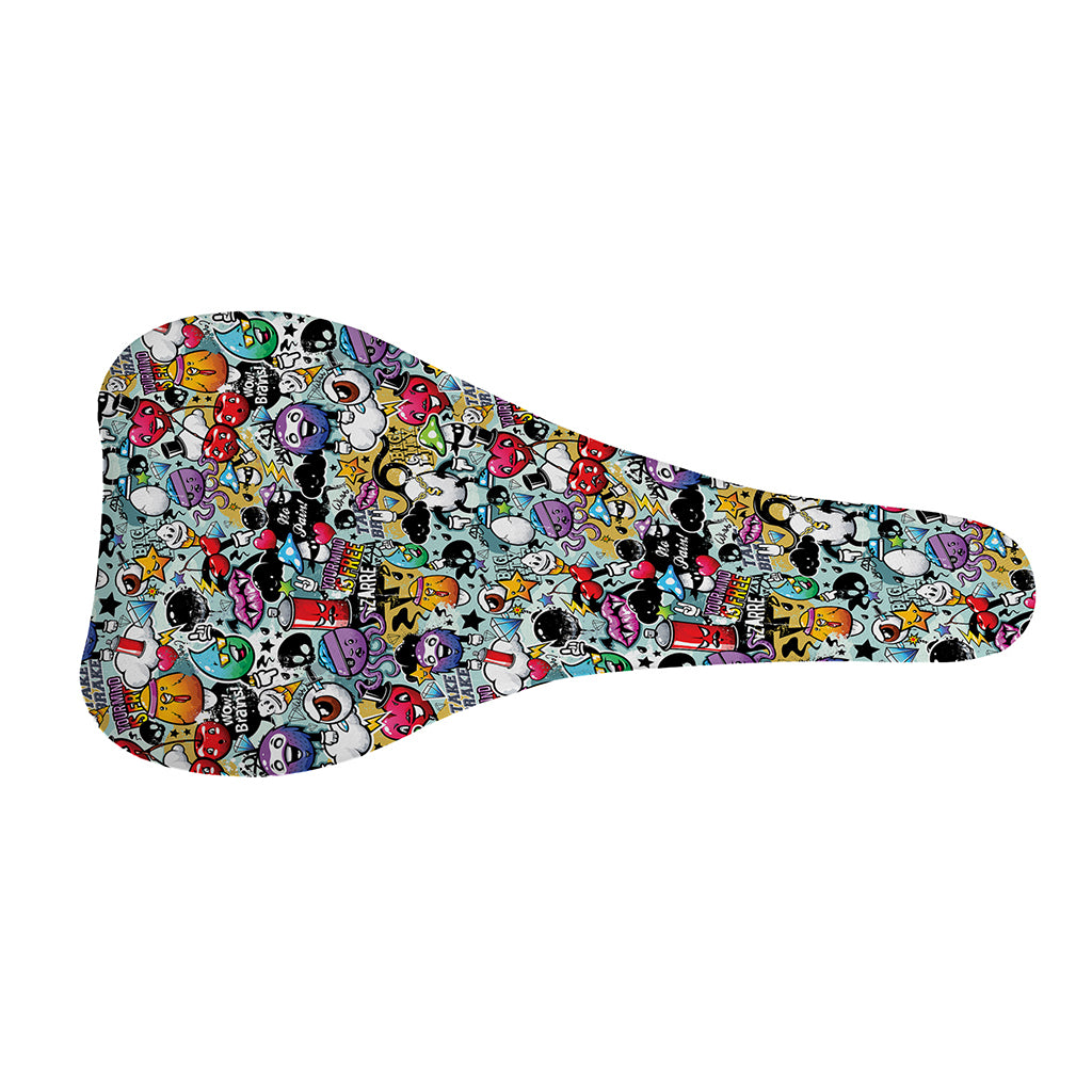 Graffiti Cartoon Characters Print Bicycle Seat Cover