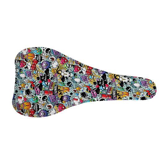 Graffiti Cartoon Characters Print Bicycle Seat Cover