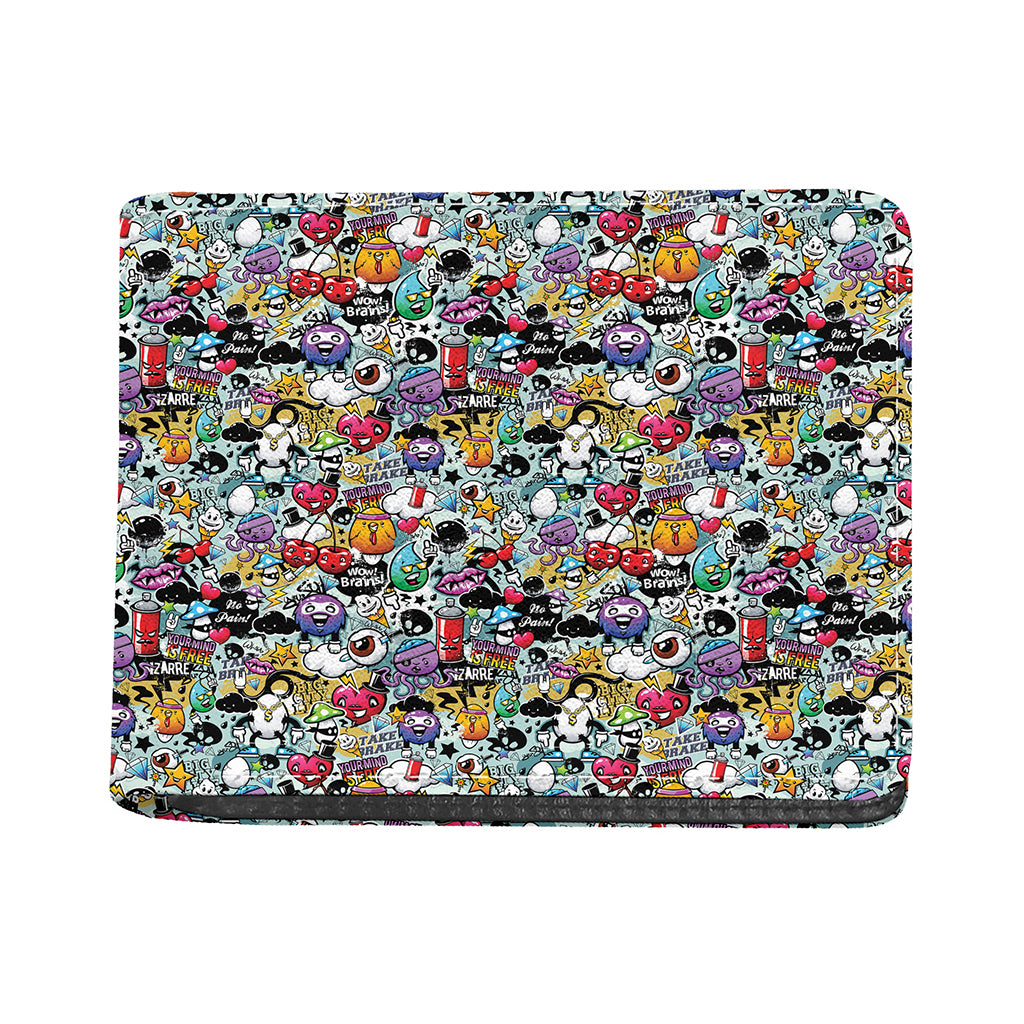 Graffiti Cartoon Characters Print Bifold Wallet