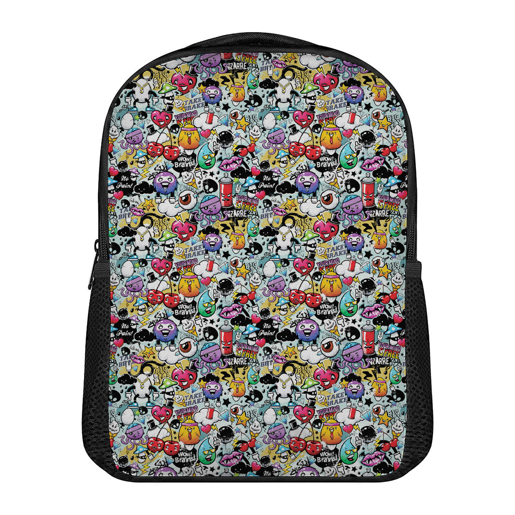 Graffiti Cartoon Characters Print Casual Backpack
