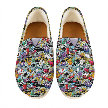 Graffiti Cartoon Characters Print Casual Shoes
