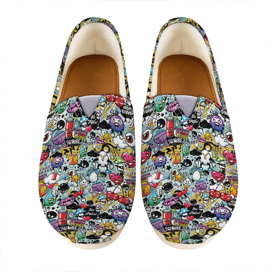 Graffiti Cartoon Characters Print Casual Shoes