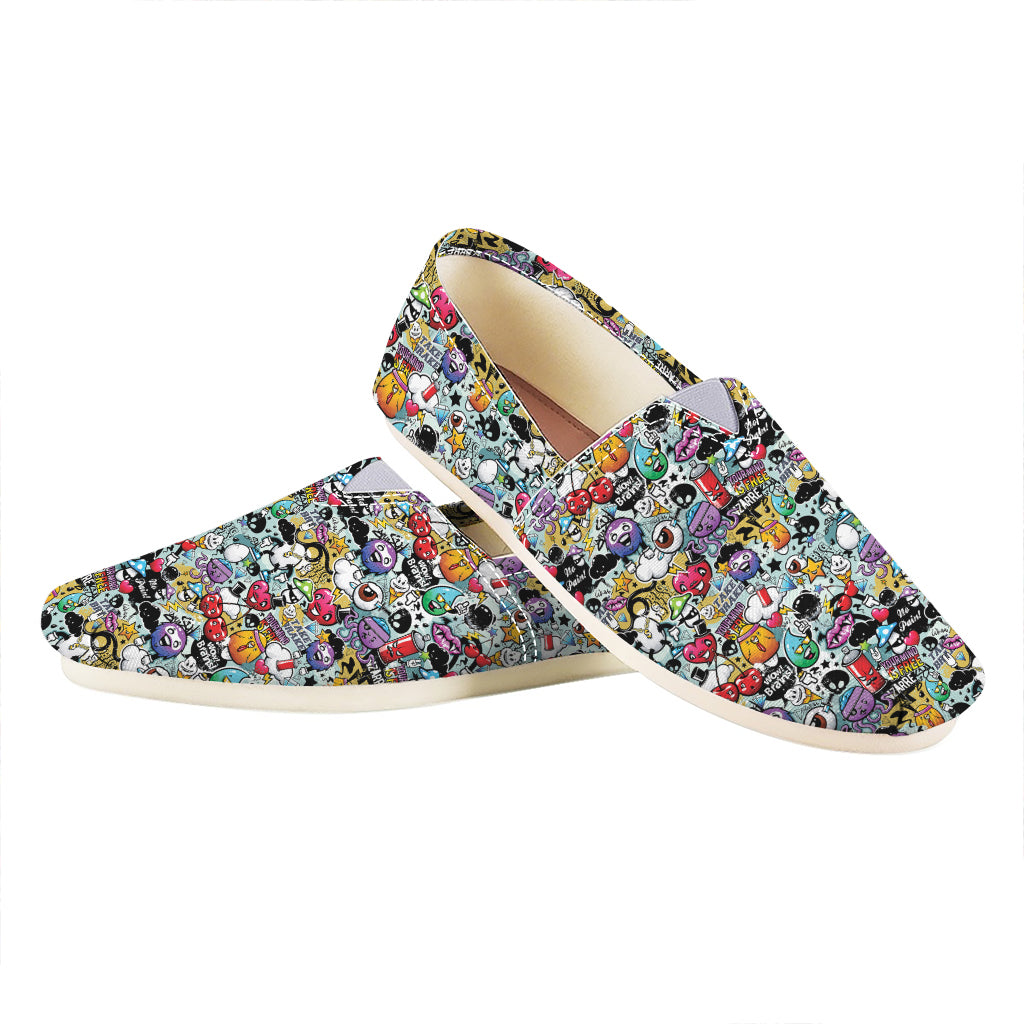 Graffiti Cartoon Characters Print Casual Shoes