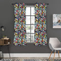 Graffiti Cartoon Characters Print Grommet Curtain Panels