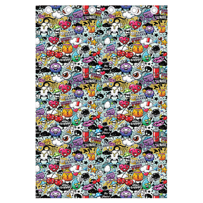 Graffiti Cartoon Characters Print Curtain