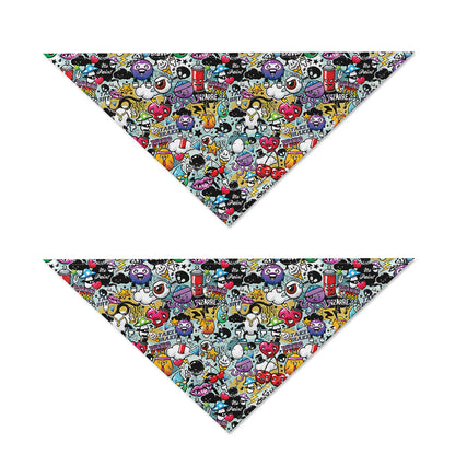 Graffiti Cartoon Characters Print Dog Bandana