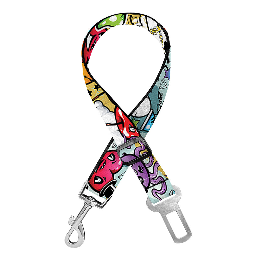 Graffiti Cartoon Characters Print Dog Seat Belt