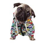 Graffiti Cartoon Characters Print Dog Zip Up Hoodie