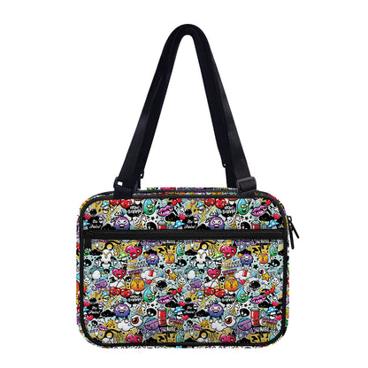 Graffiti Cartoon Characters Print Double Strap Bible Bag