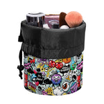 Graffiti Cartoon Characters Print Drawstring Makeup Bag