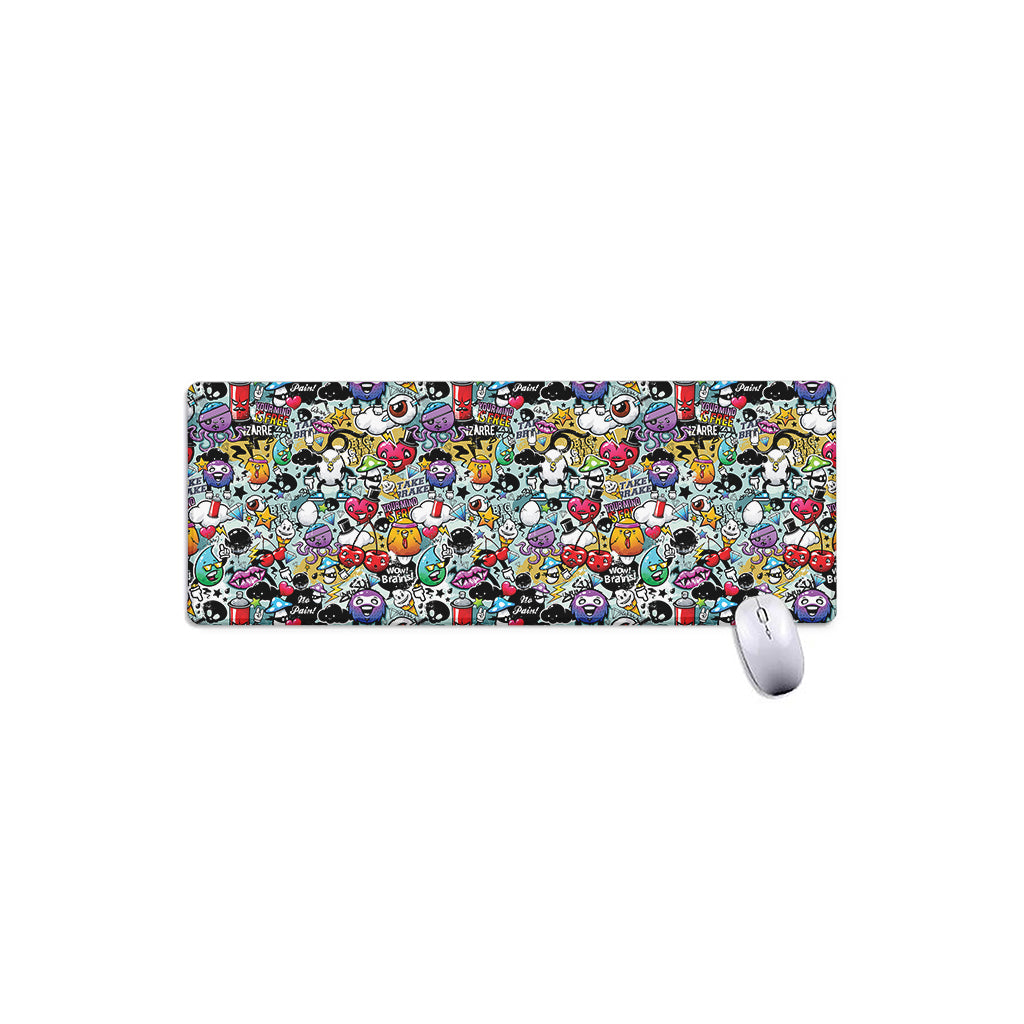 Graffiti Cartoon Characters Print Extended Mouse Pad