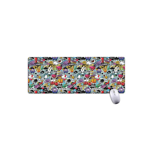 Graffiti Cartoon Characters Print Extended Mouse Pad