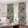 Graffiti Cartoon Characters Print Extra Wide Grommet Curtains