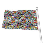 Graffiti Cartoon Characters Print Flag