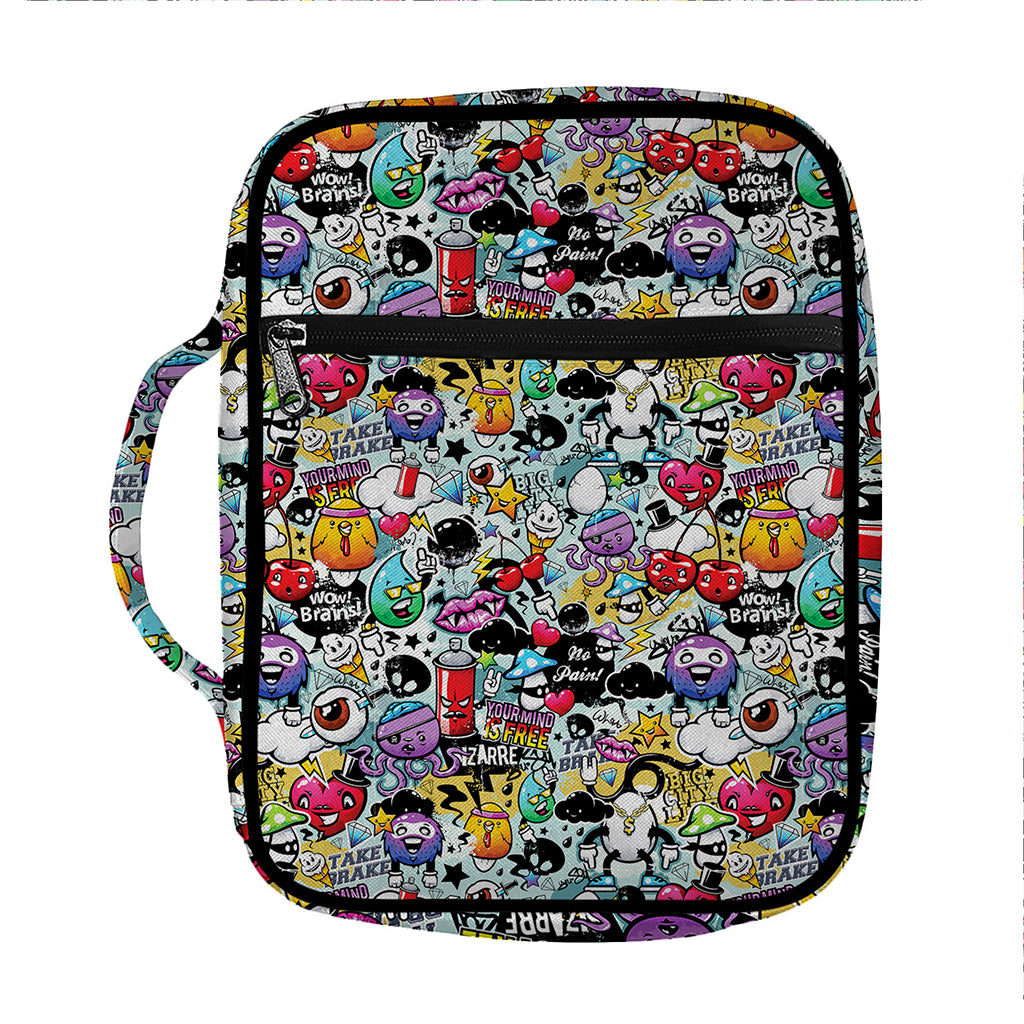 Graffiti Cartoon Characters Print Front Pocket Bible Bag