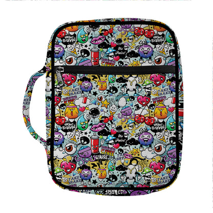 Graffiti Cartoon Characters Print Front Pocket Bible Bag