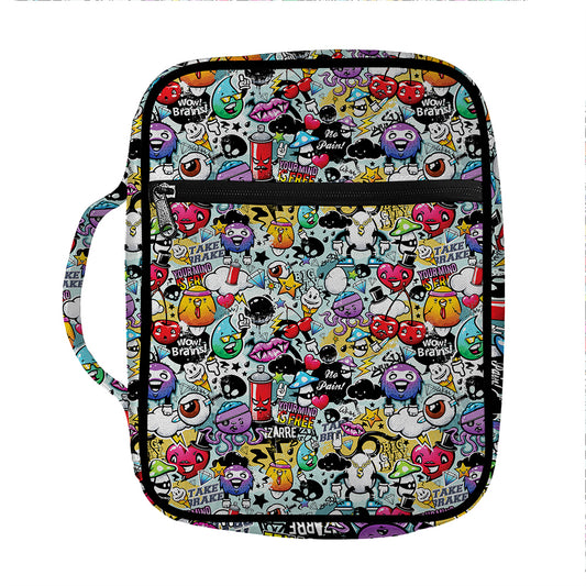 Graffiti Cartoon Characters Print Front Pocket Bible Bag