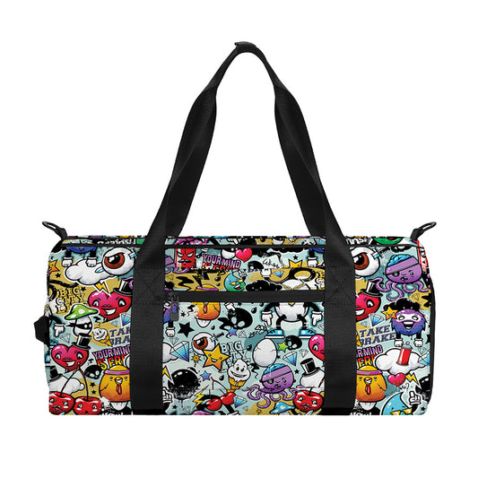 Graffiti Cartoon Characters Print Gym Bag