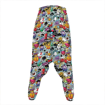 Graffiti Cartoon Characters Print Hammer Pants