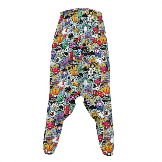 Graffiti Cartoon Characters Print Hammer Pants