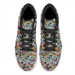 Graffiti Cartoon Characters Print High Top Leather Sneakers