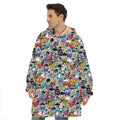 Graffiti Cartoon Characters Print Hoodie Blanket