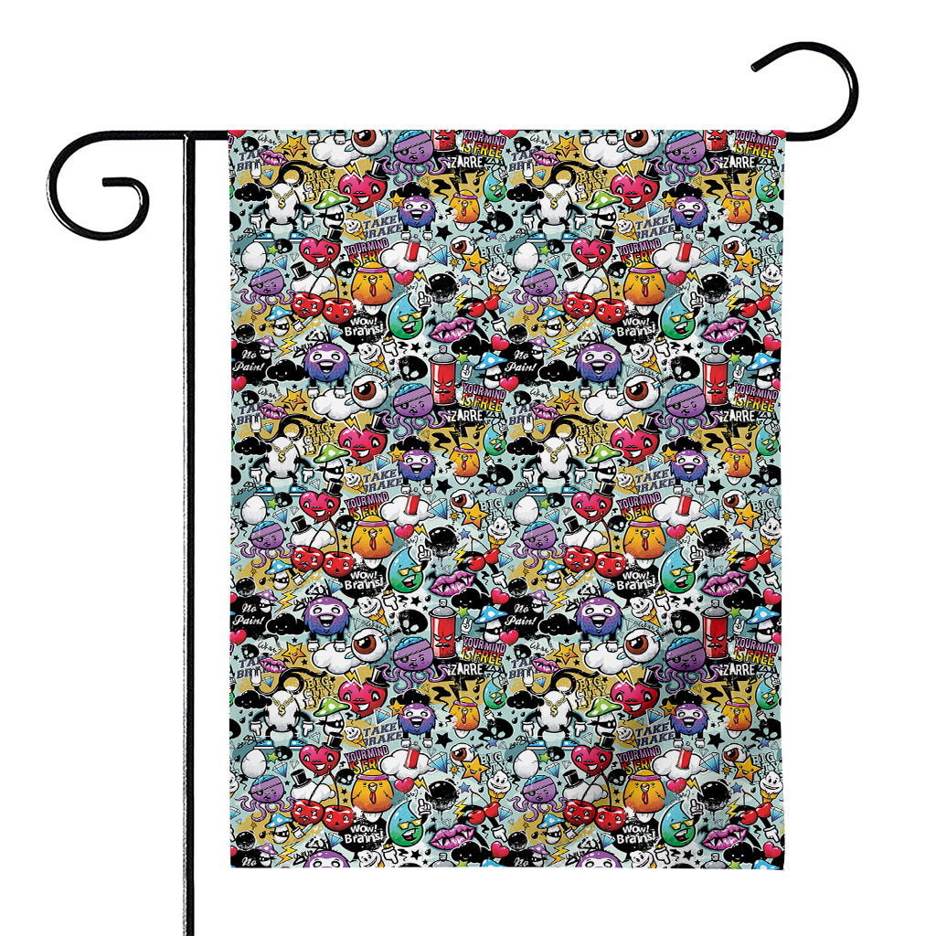Graffiti Cartoon Characters Print House Flag